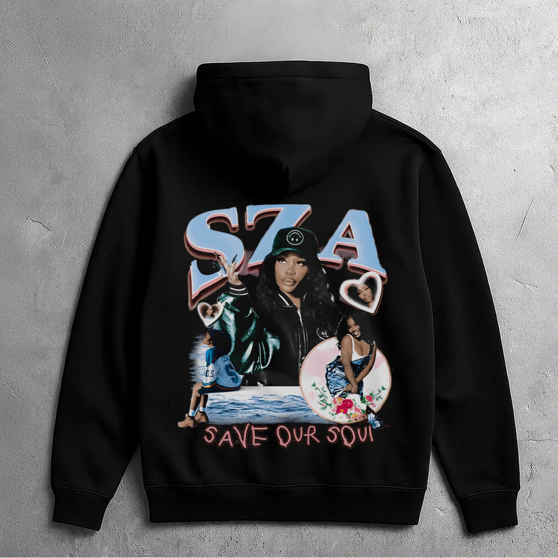 SZA BIG HEAD HOODIE (BLACK) - Image 2