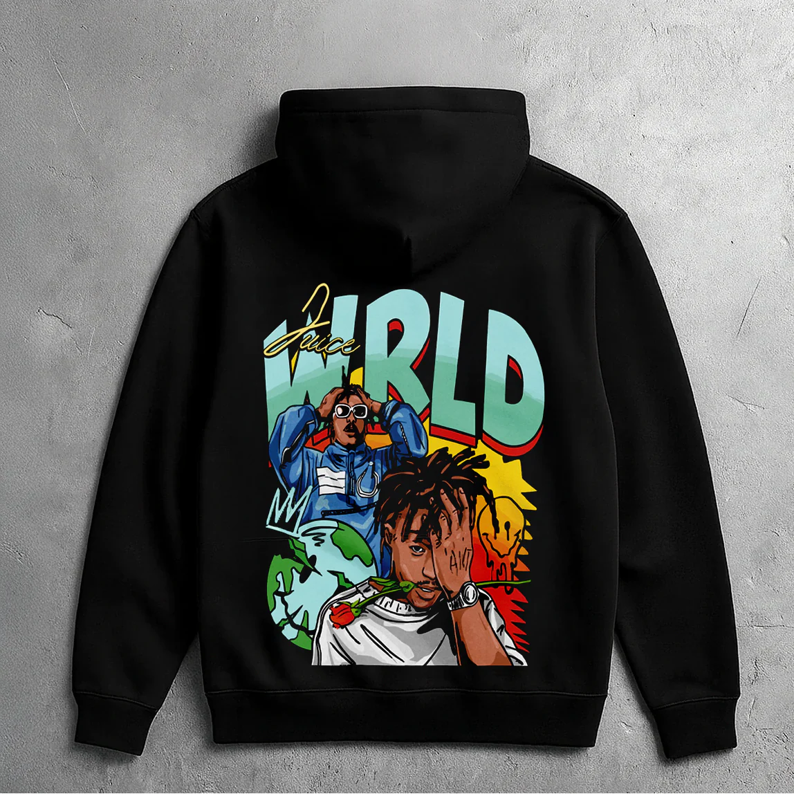 JUICE WRLD COLLAGE HOODIE (BLACK) - Image 2