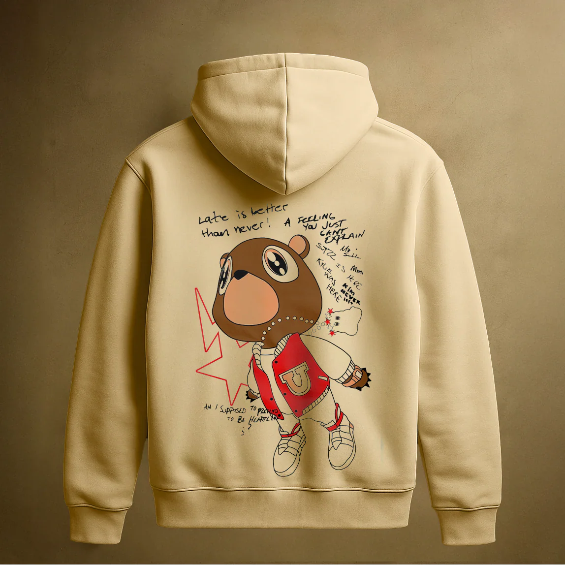 GRADUATION BEAR HOODIE (CREAM) - Image 2