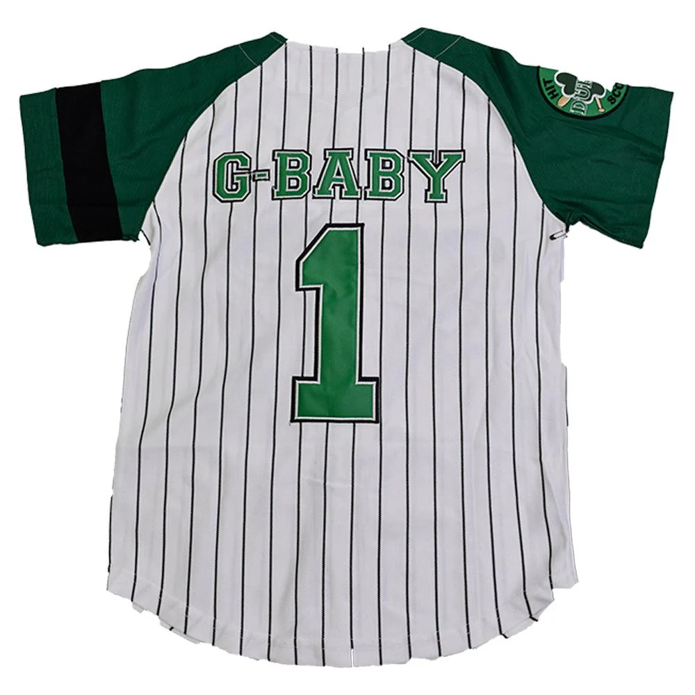 YOUTH G-BABY BASEBALL JERSEY (WHITE/GREEN) - Image 2