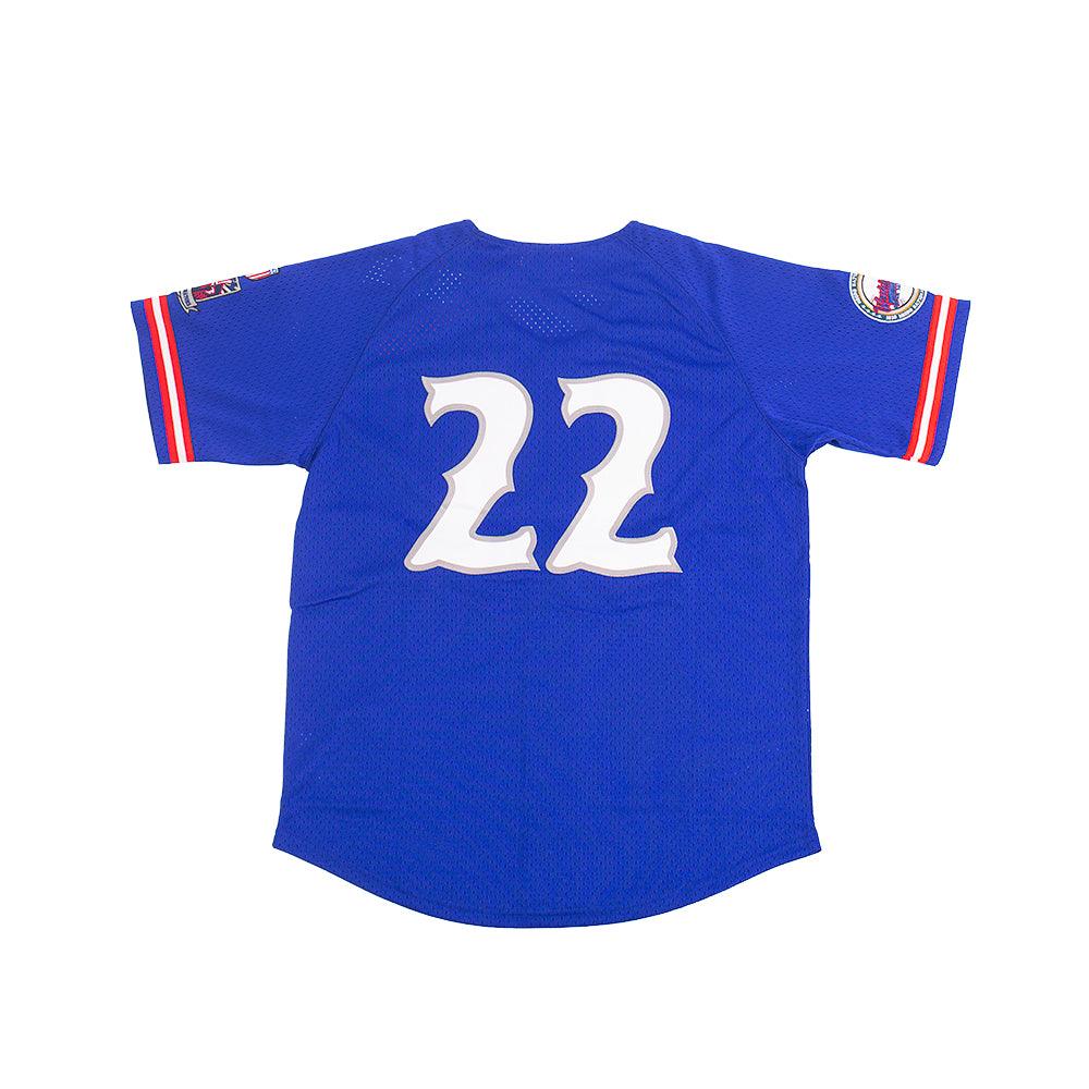 WASHINGTON BLACK SENATORS BUTTON DOWN BATTING PRACTICE BASEBALL JERSEY (BLUE) - Image 2