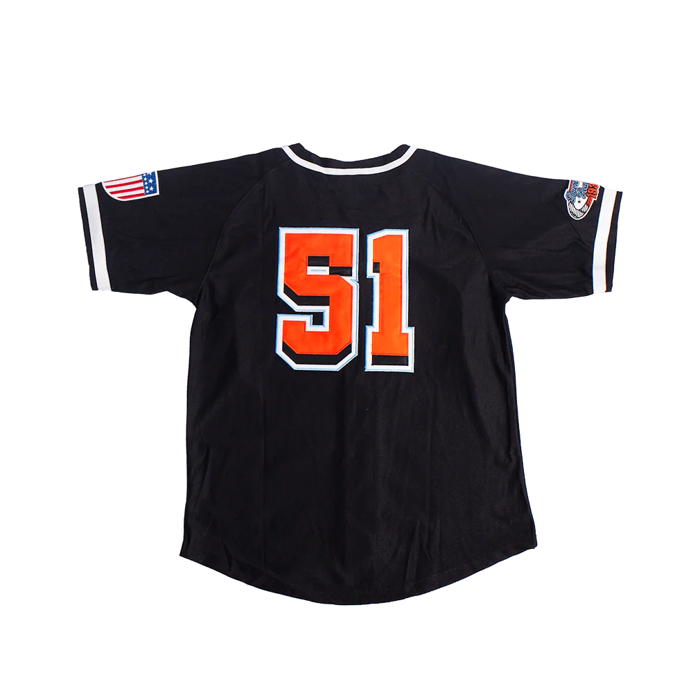 MIAMI GIANTS NEGRO LEAGUE BUTTON DOWN BASEBALL JERSEY (BLACK) - Image 2