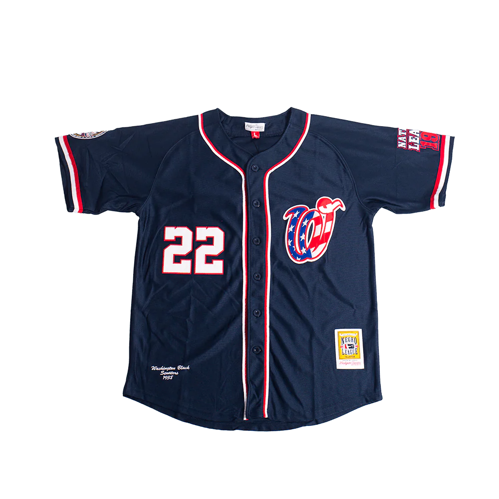 WASHINGTON BLACK SENATORS FLAG YOUTH BUTTON DOWN BASEBALL JERSEY