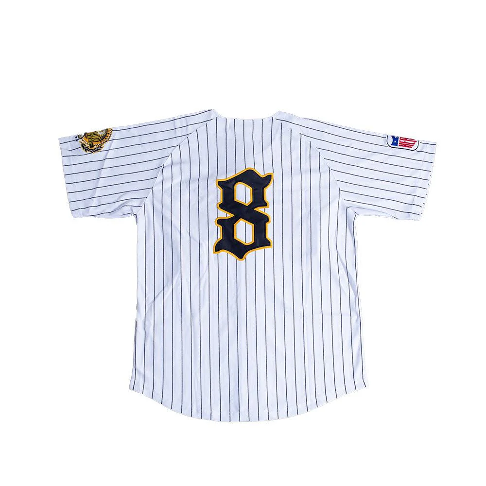 PITTSBURGH CRAWFORDS YOUTH BUTTON DOWN PINSTRIPE BASEBALL JERSEY - Image 2