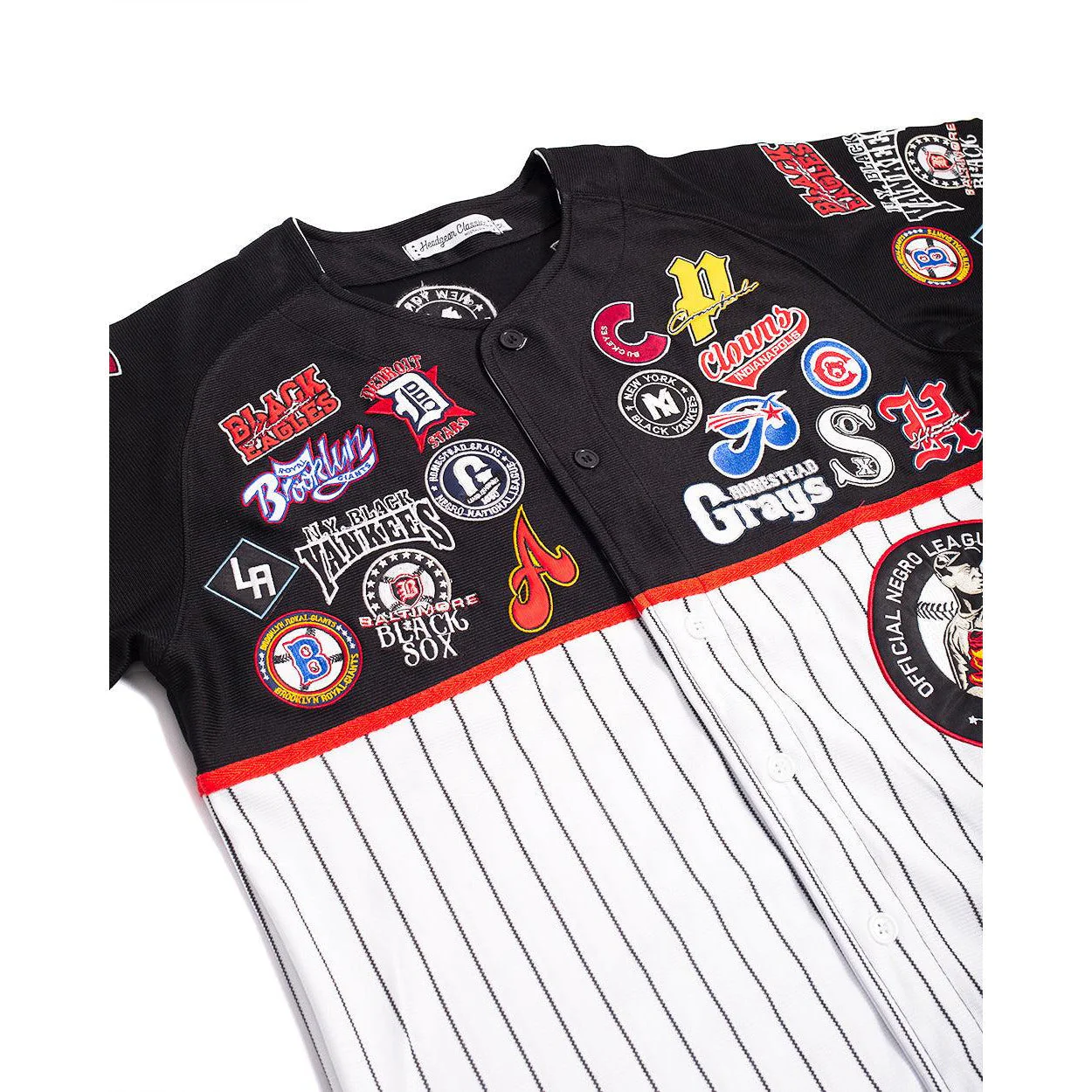 NEGRO LEAGUE BUTTON DOWN COLLAGE FRONT PATCH BASEBALL JERSEY - Image 3
