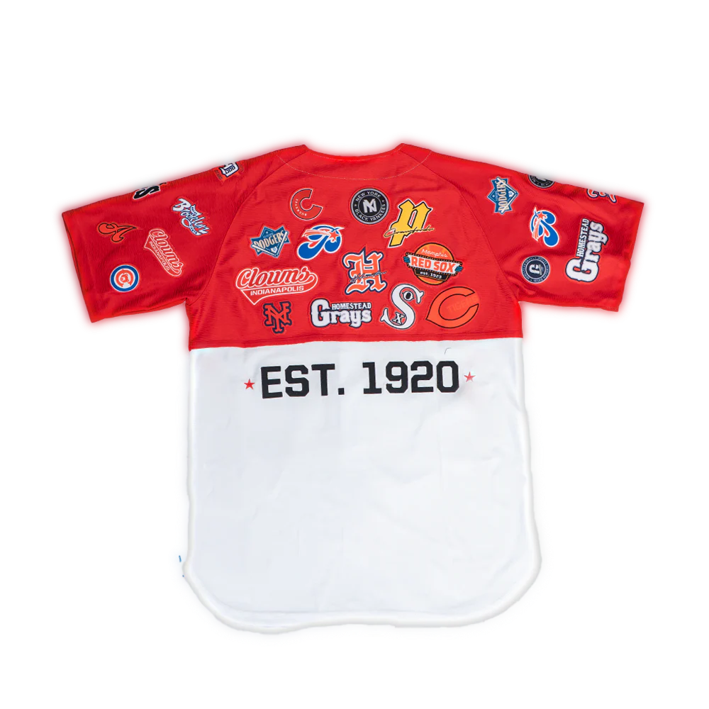 NEGRO LEAGUE BUTTON DOWN COLLAGE FRONT PATCH BASEBALL JERSEY - Image 2