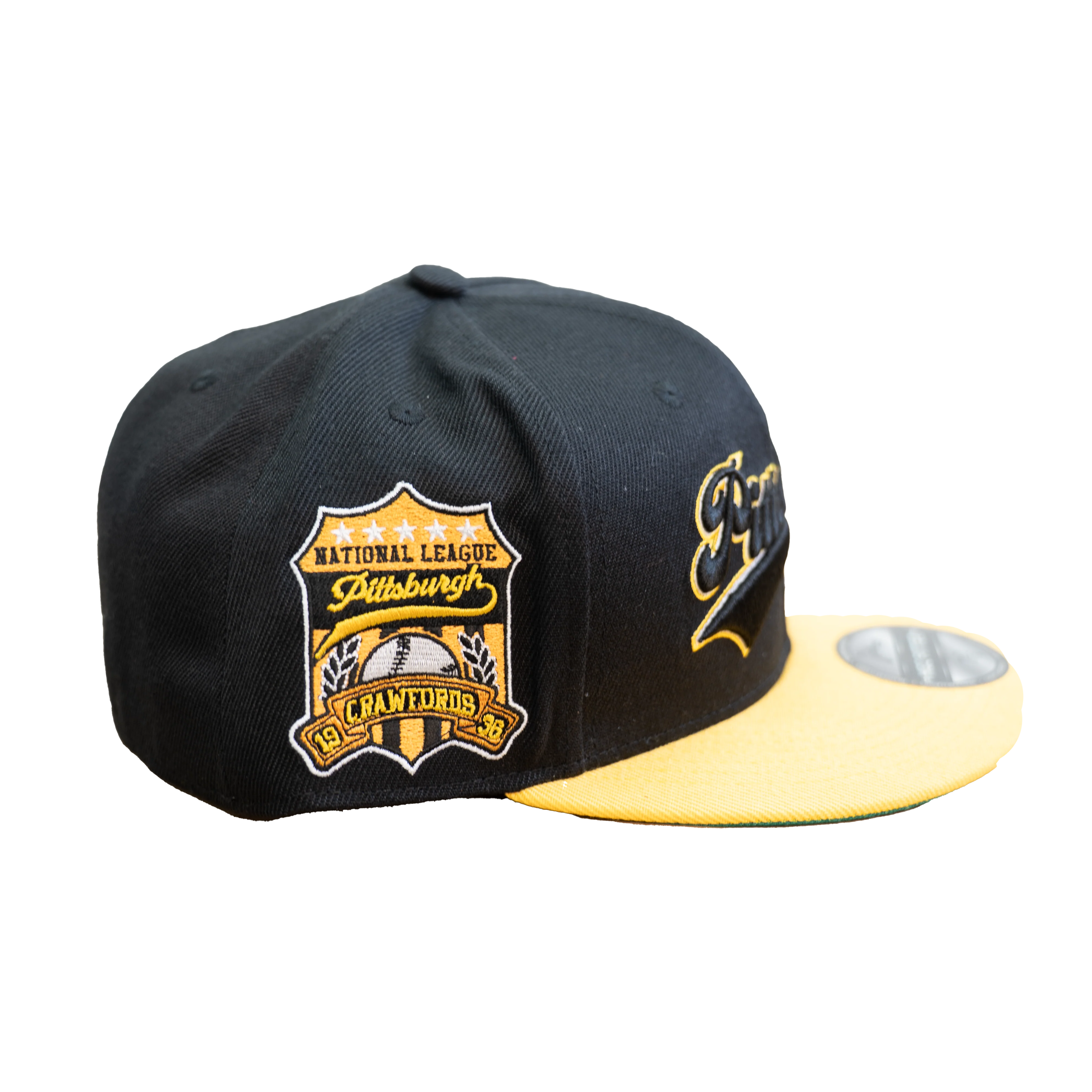PITTSBURG CRAWFORDS NATIONAL LEAGUE FITTED HAT (BLACK) - Image 2