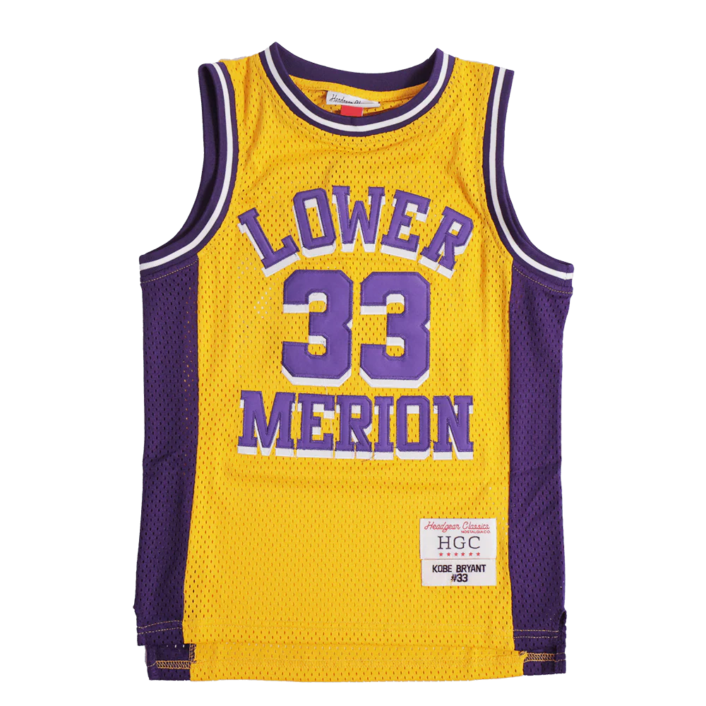KOBE BRYANT LOWER MERION BASKETBALL JERSEY (YELLOW/PURPLE)