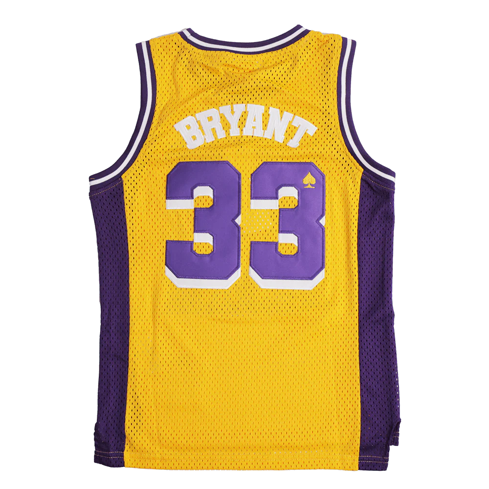 KOBE BRYANT LOWER MERION BASKETBALL JERSEY (YELLOW/PURPLE) - Image 2