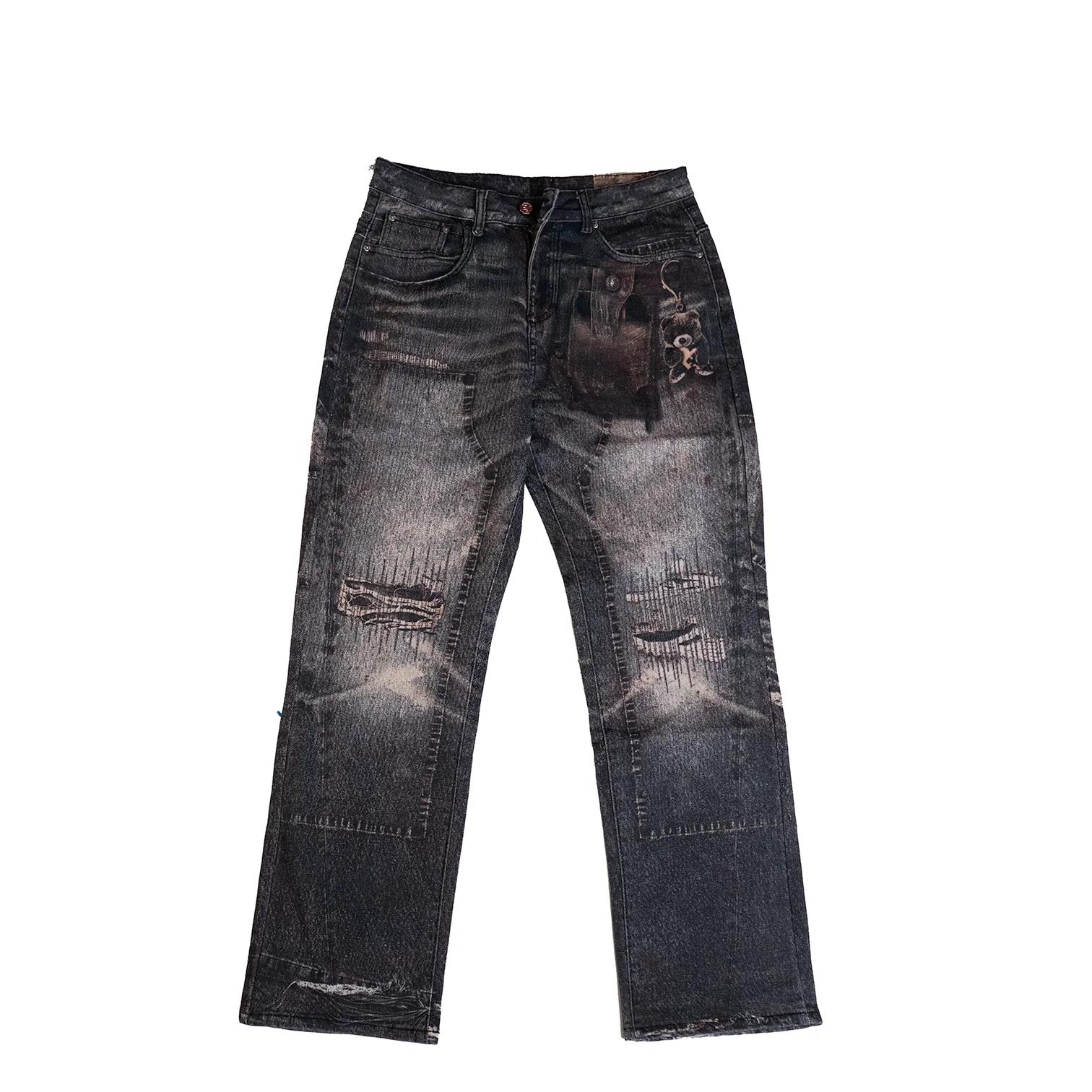 BAGGY BLACK CARPENTER ATTACHMENT WATSON DENIM PANTS - Image 2