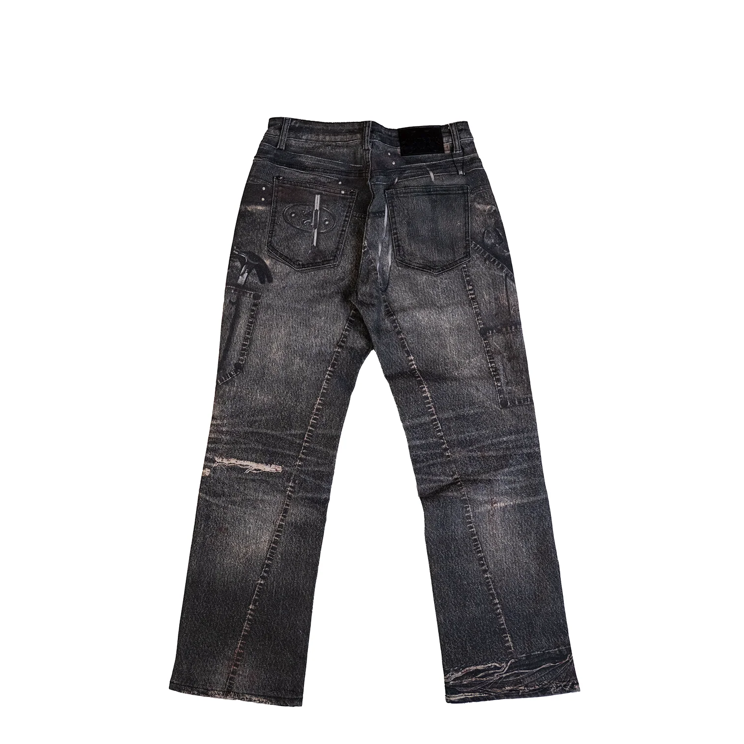 BAGGY BLACK CARPENTER ATTACHMENT WATSON DENIM PANTS - Image 3