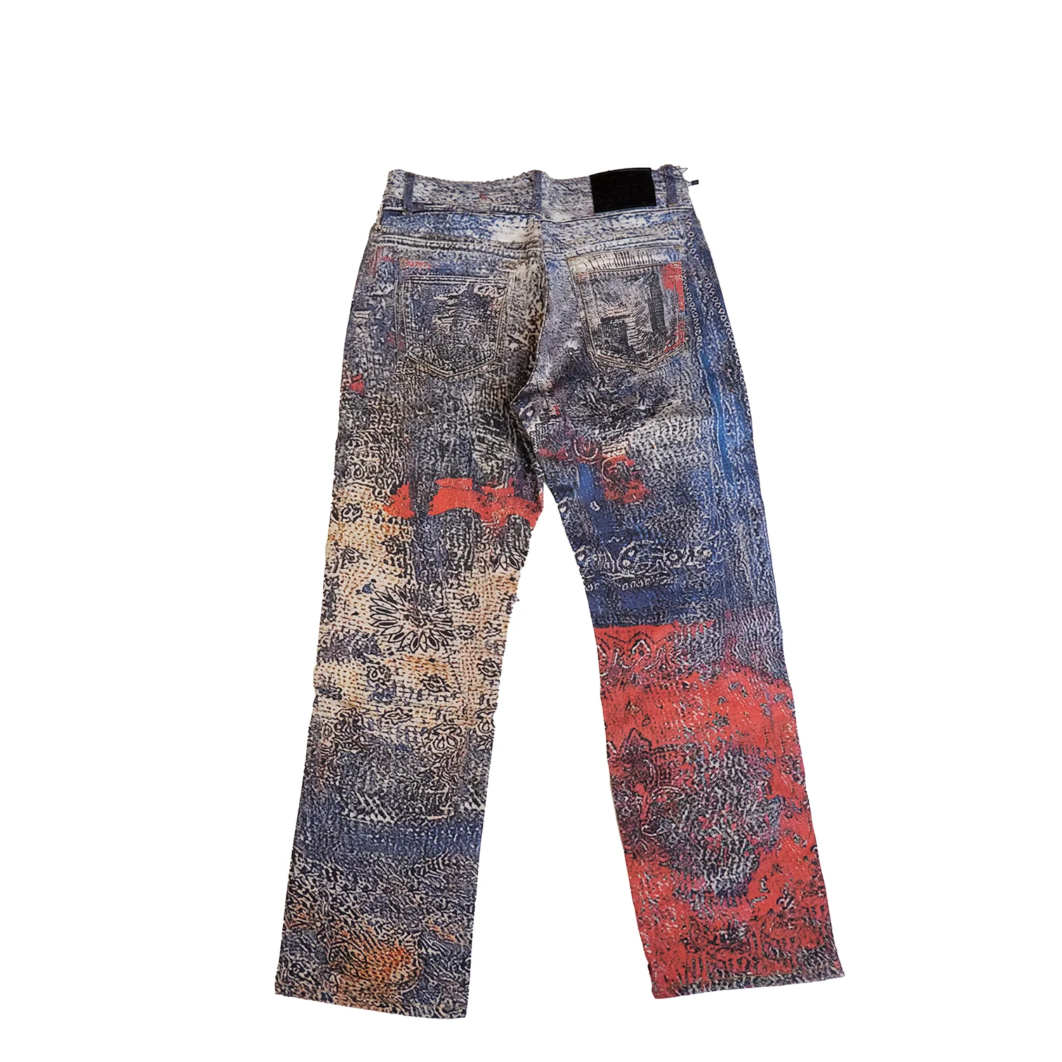 BAGGY GREY/PINK DISTRESSED WATSON DENIM PANTS - Image 3