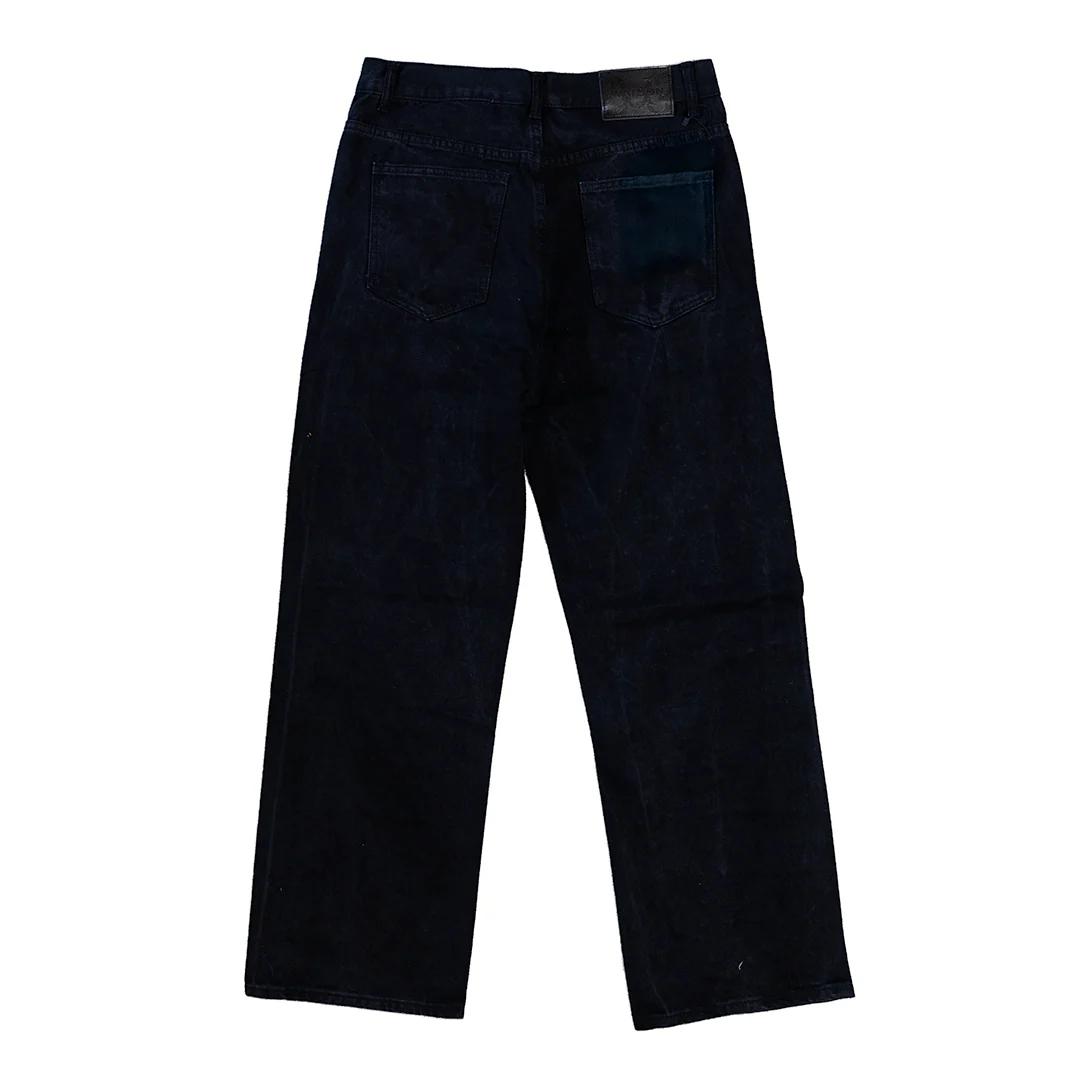 WATSON DENIM PANTS WITH PEARLS (BLACK) - Image 3