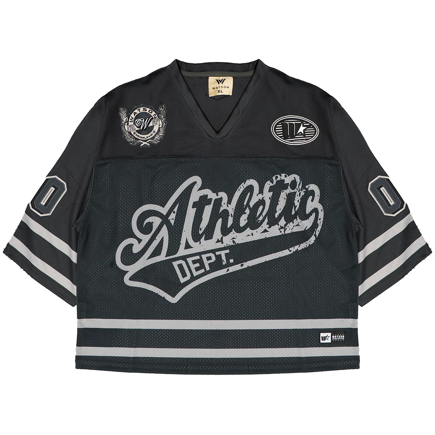 WATSON ATHLETIC DEPARTMENT CROPPED FOOTBALL JERSEY (CHARCOAL)