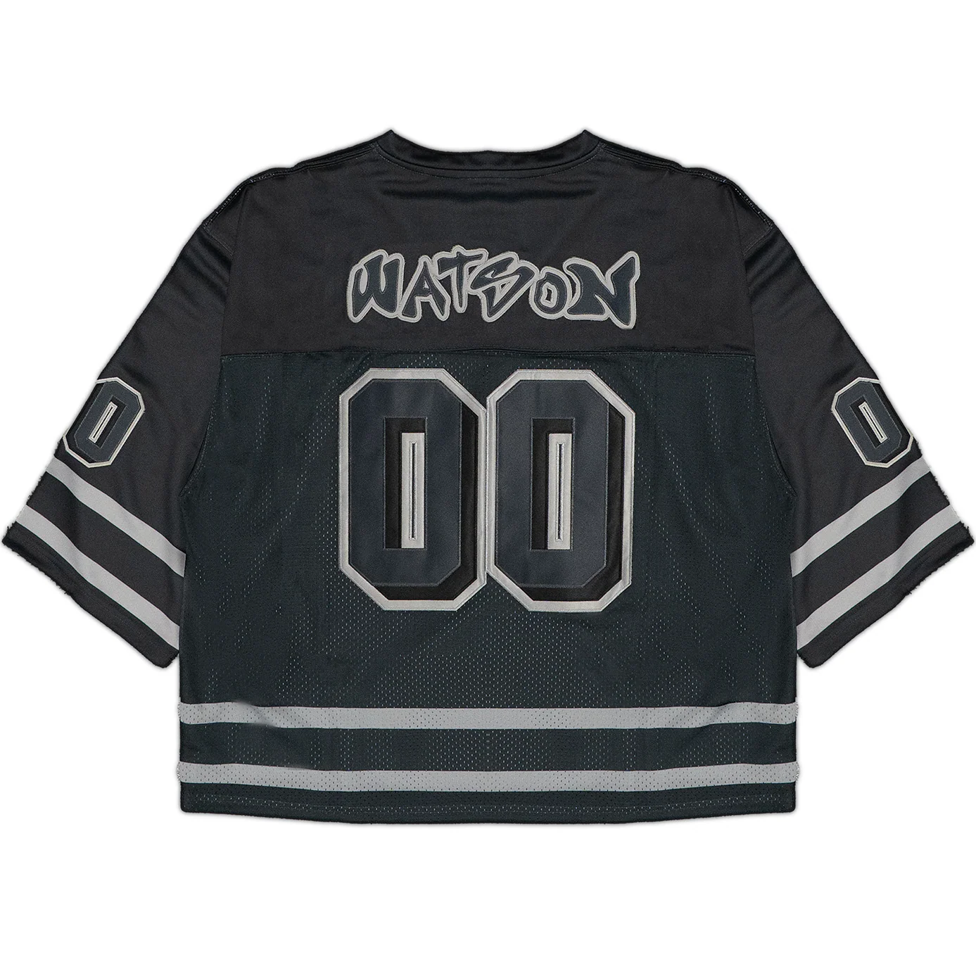 WATSON ATHLETIC DEPARTMENT CROPPED FOOTBALL JERSEY (CHARCOAL) - Image 2