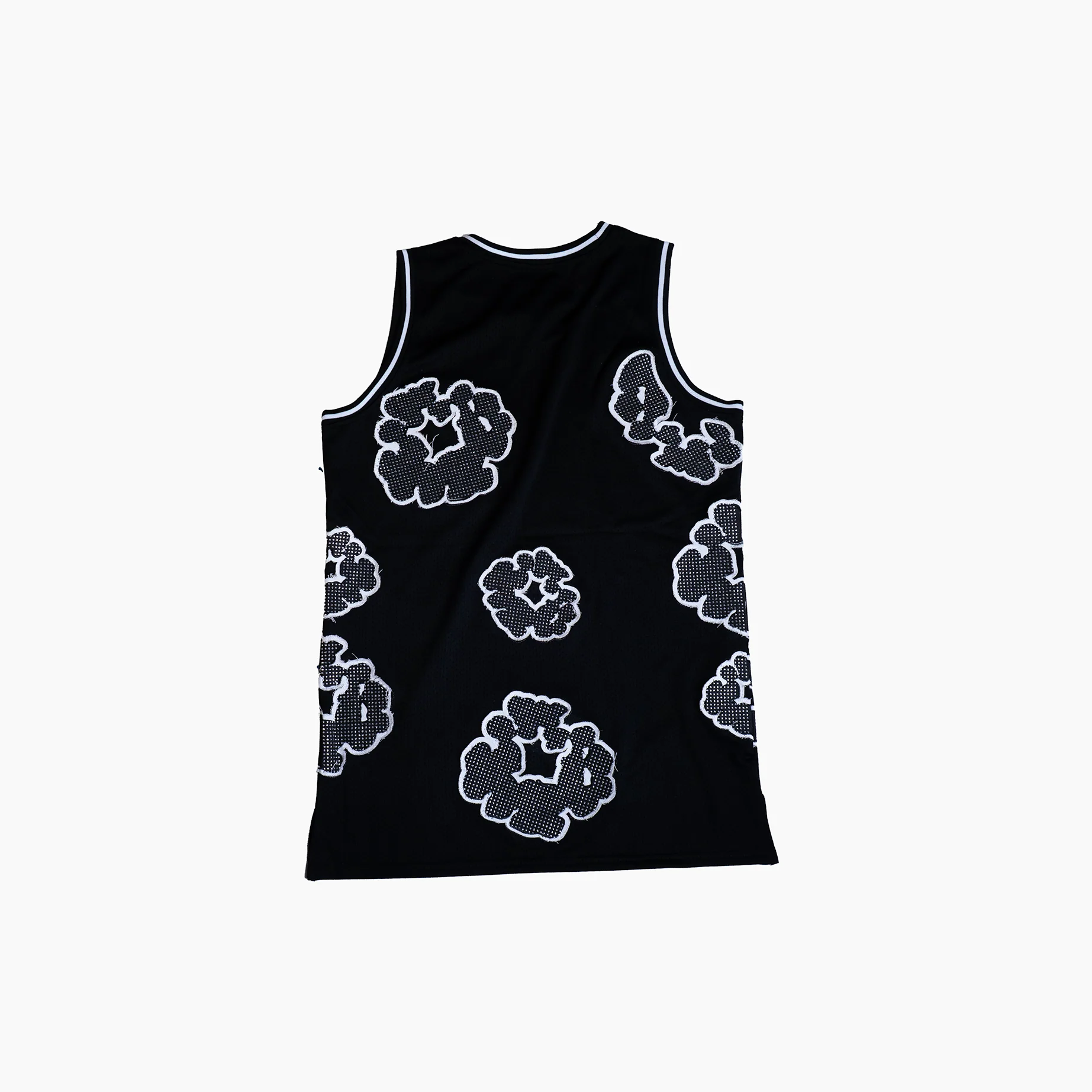 WATSON COTTON WREATH RHINESTONE BASKETBALL JERSEY (BLACK) - Image 2