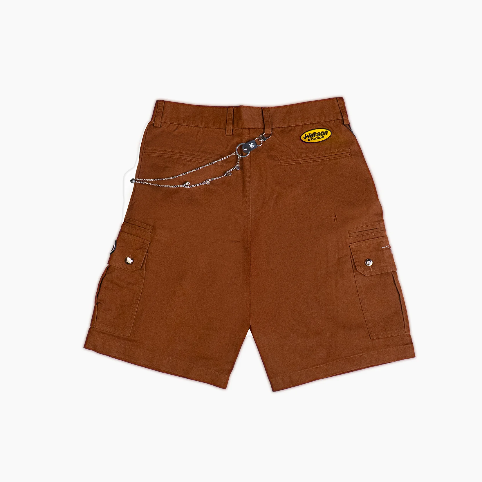 WATSON MULTI PATCH WORK SHORTS (BROWN) - Image 3