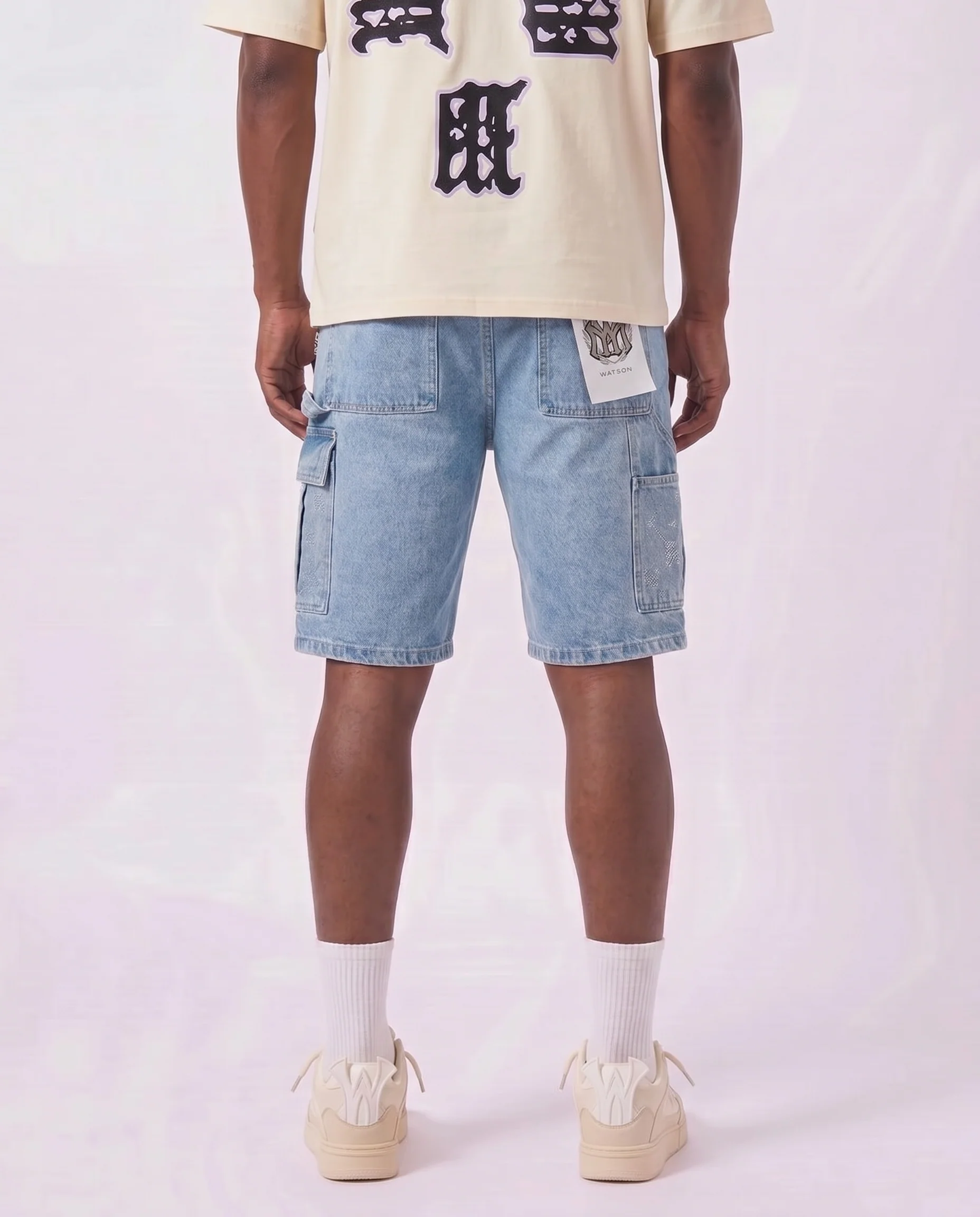 LIGHT WASH CARPENTER SHORTS - Image 2