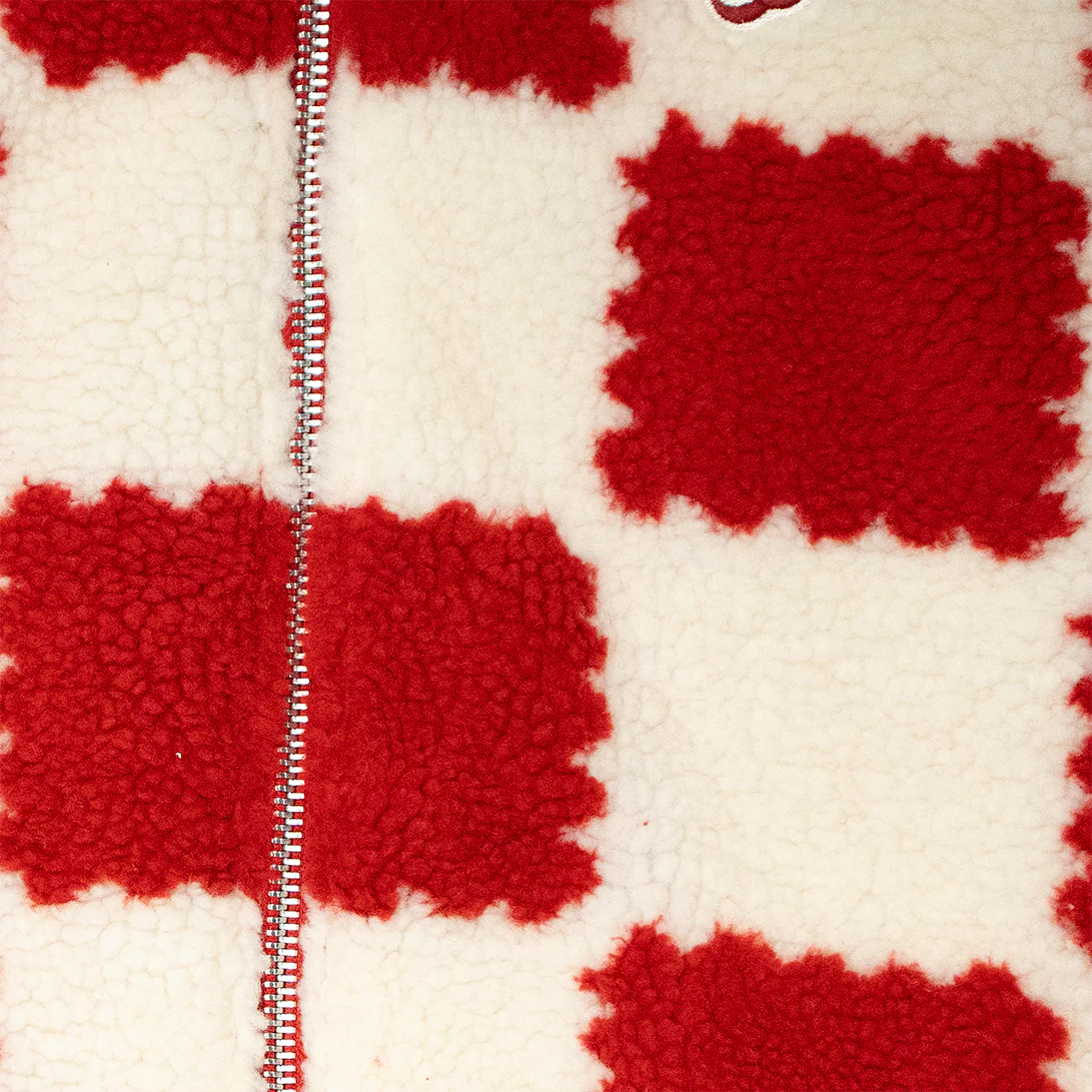 SHERPA JACKET (RED & CREAM) - Image 3