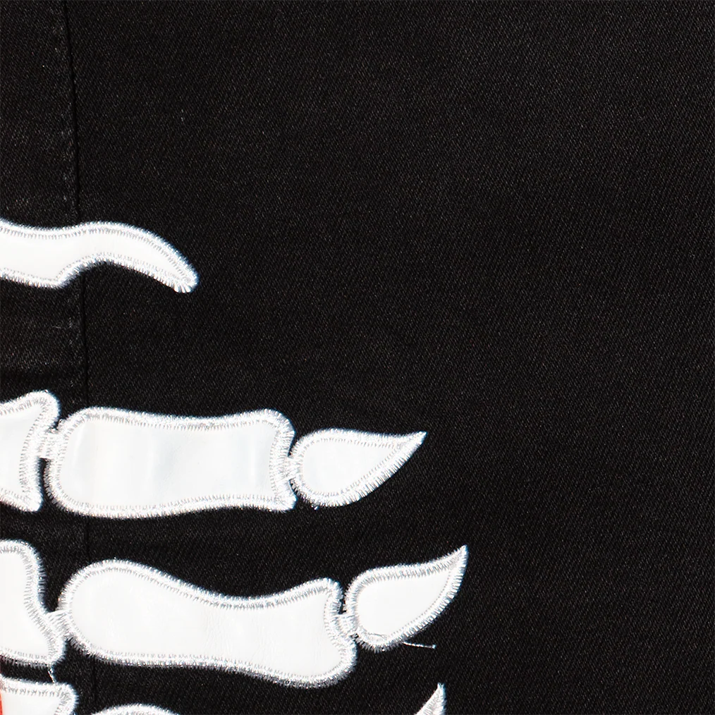 SKELETON STACKED DENIM PANTS (BLACK) - Image 4