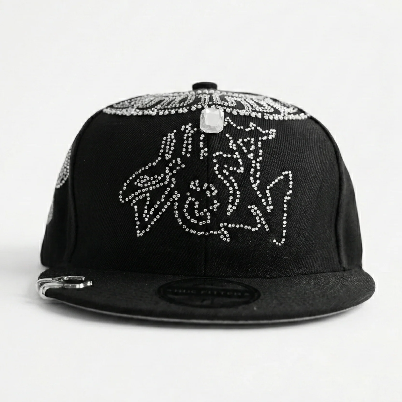 PEARL CHAIN FITTED HAT (BLACK)