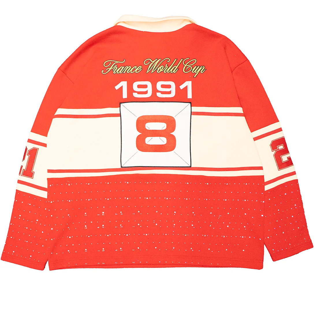 WATSON PEARL RUGBY DIVISION LONG SLEEVE RUGBY POLO (RED) - Image 5