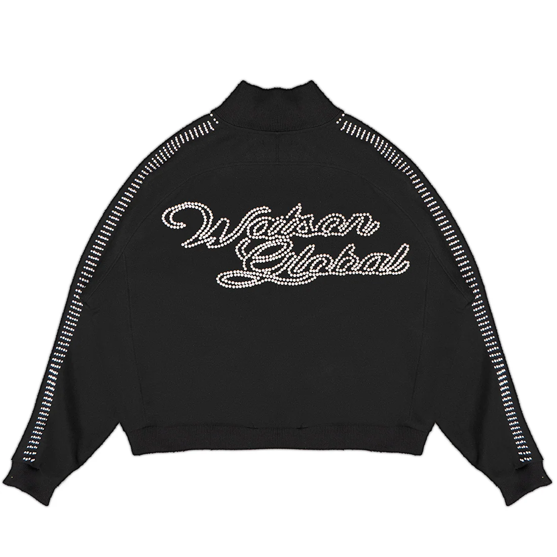 PEARL LINED SWEAT SUIT JACKET (BLACK) - Image 2