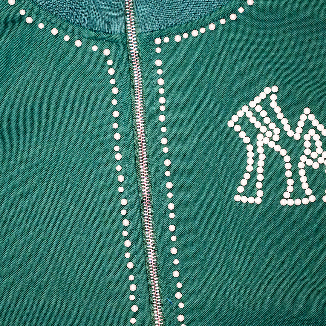 PEARL LINED SWEAT SUIT JACKET (GREEN) - Image 7
