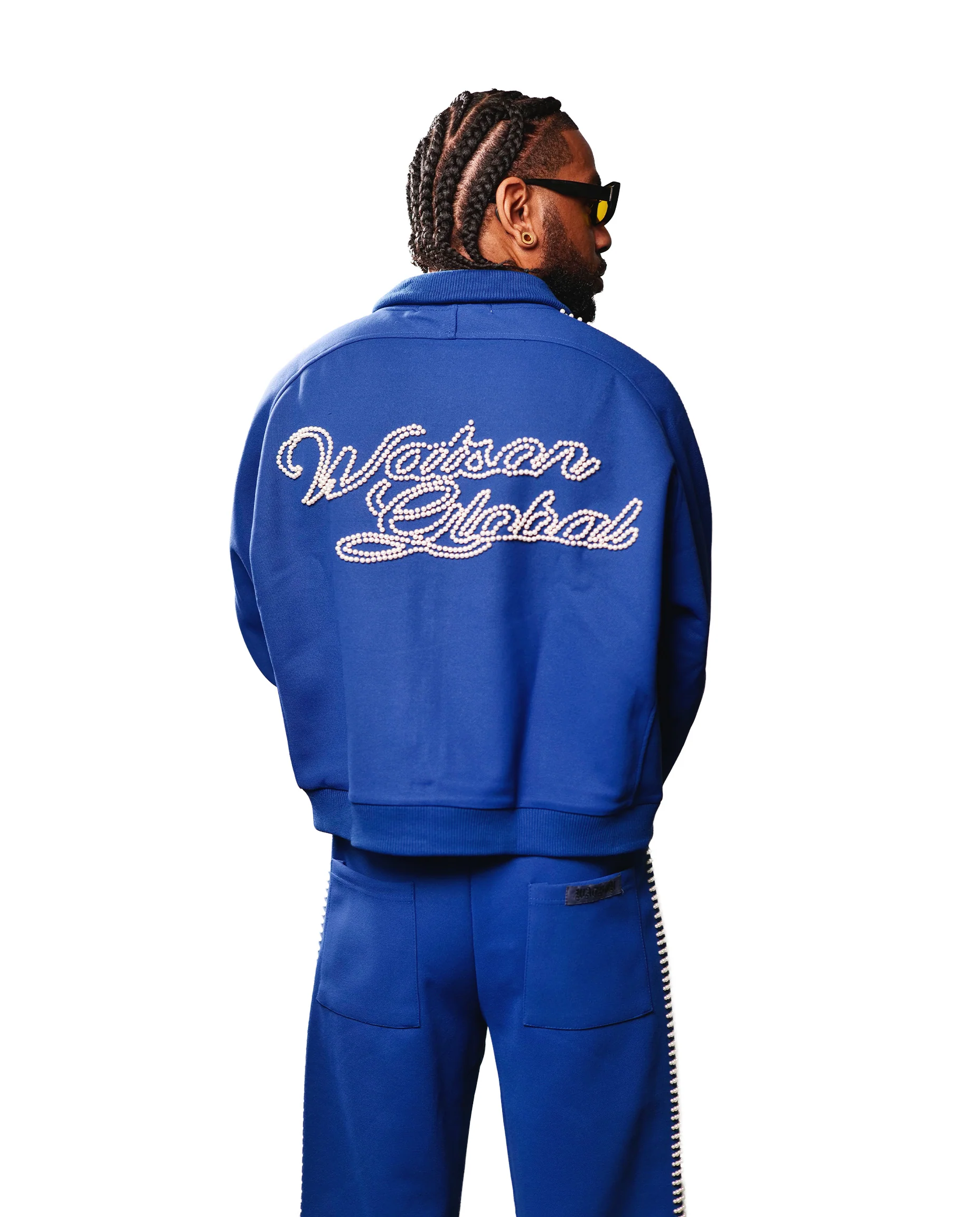 PEARL LINED SWEAT SUIT JACKET (NAVY) - Image 4