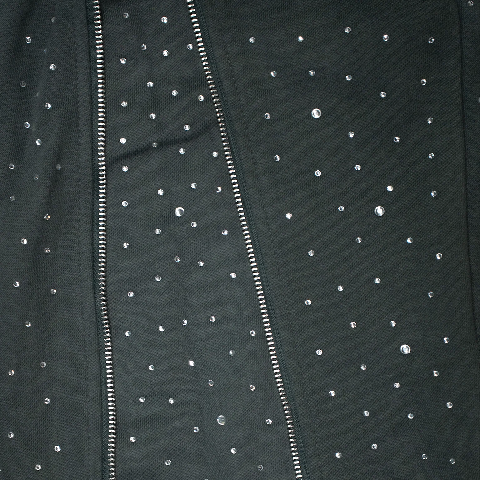 CRYSTAL ZIP FLARE SWEATPANTS (CHARCOAL) - Image 3