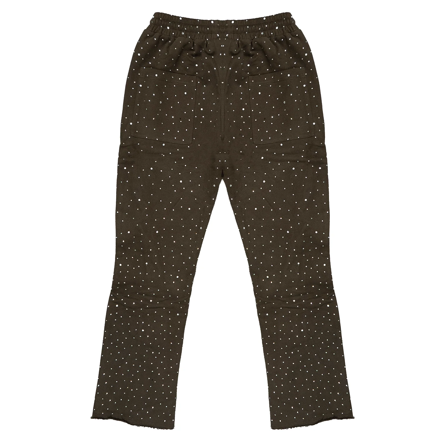 CRYSTAL ZIP FLARE SWEATPANTS (MOCHA) - Image 2