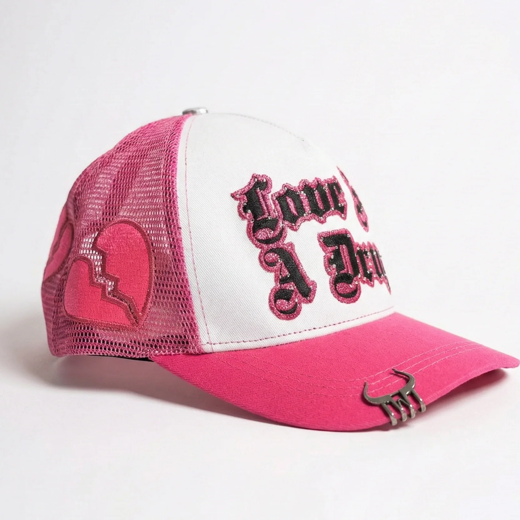LOVE IS A DRUG TRUCKER HAT (PINK) - Image 2