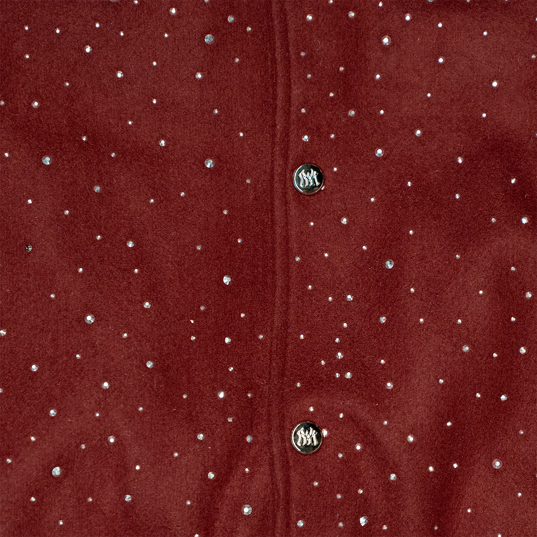 AIM FOR THE STARS VARSITY JACKET (BURGUNDY SUEDE) - Image 3