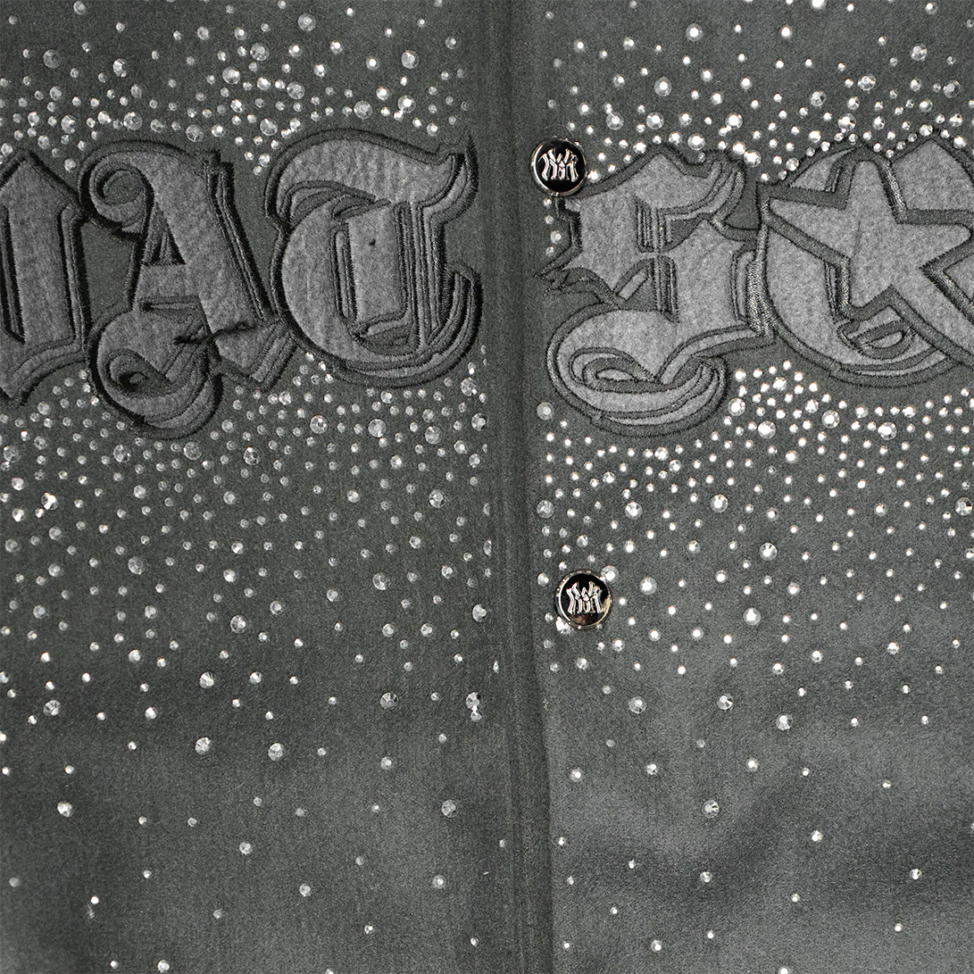 AIM FOR THE STARS VARSITY JACKET (CHARCOAL) - Image 3