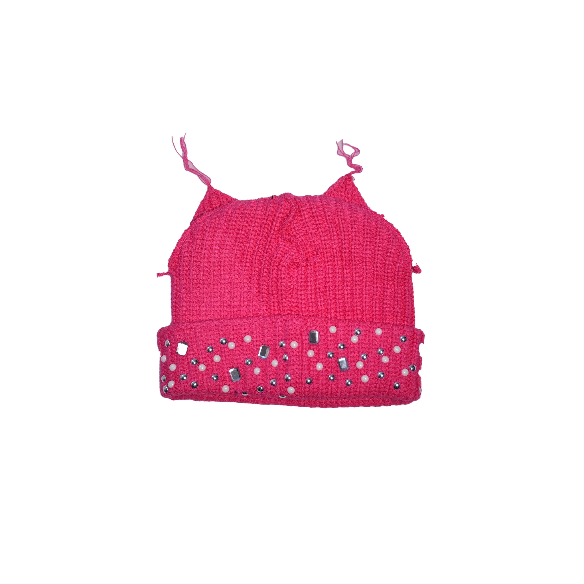 WATSON CAT EARS BEANIE HAT (ROSE RED) - Image 4
