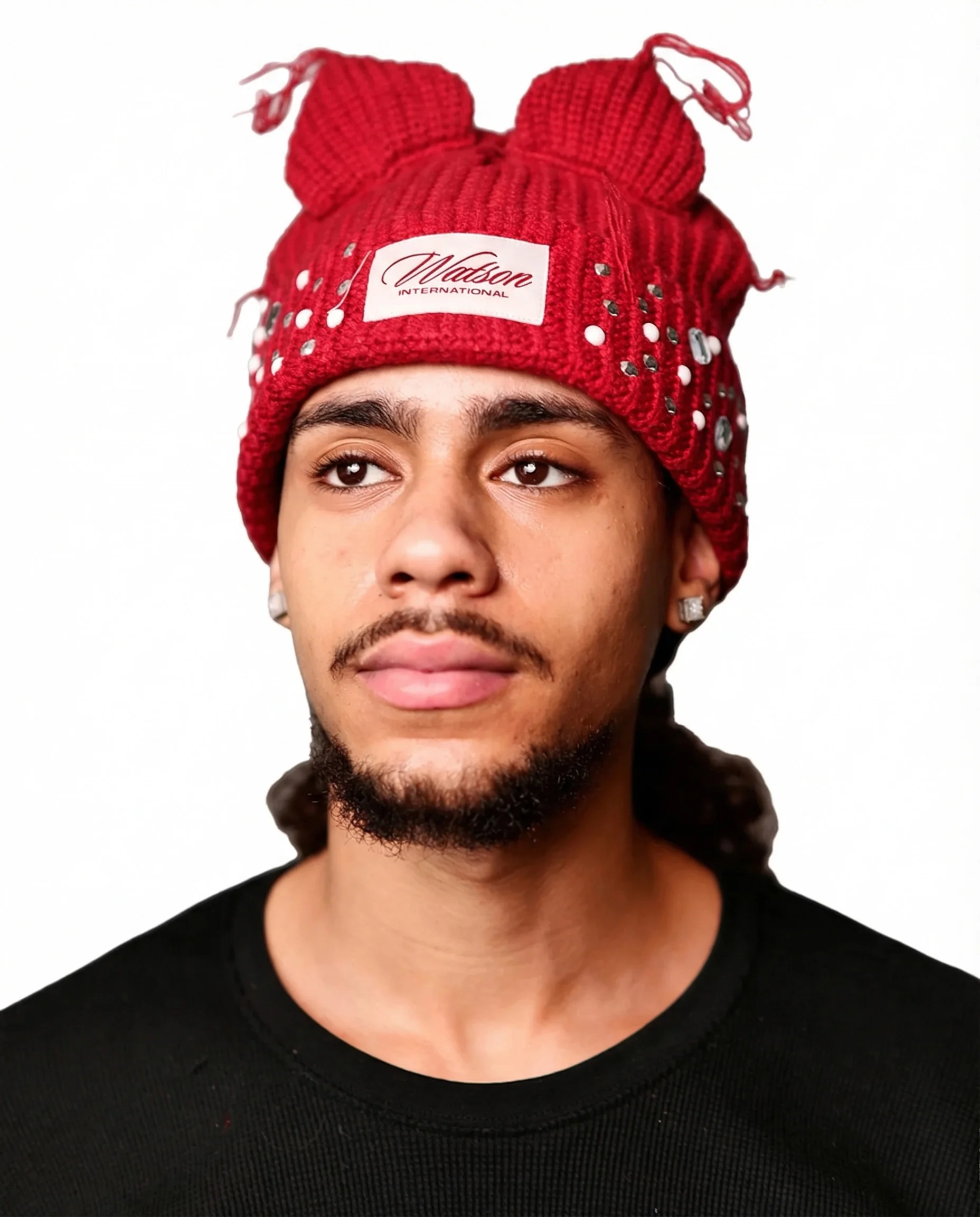 WATSON CAT EARS BEANIE HAT (RED)