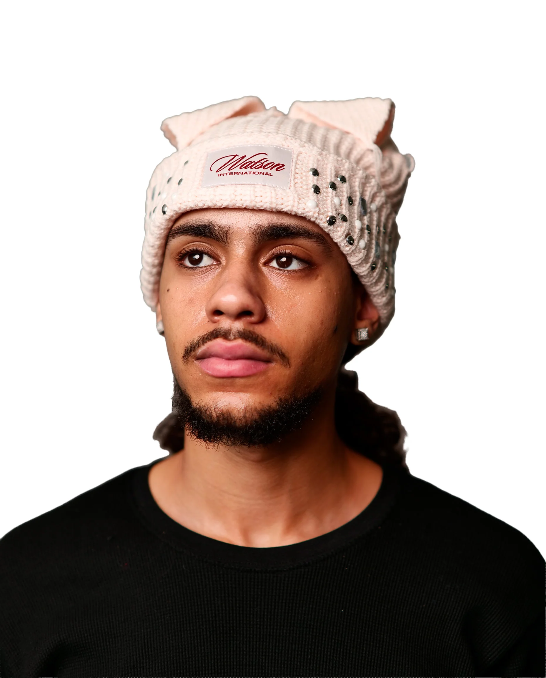 WATSON CAT EARS BEANIE HAT (LIGHT PINK) - Image 3