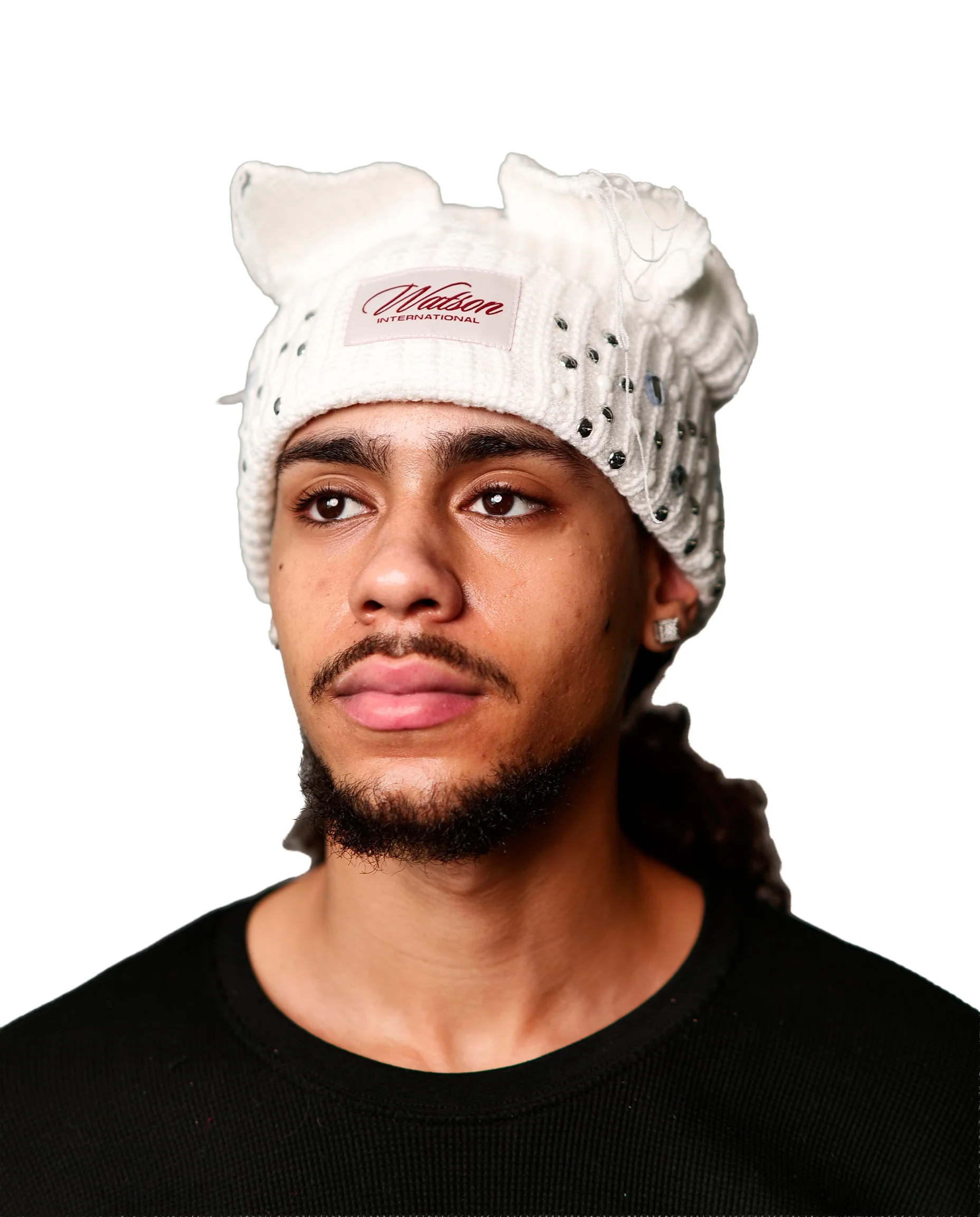 WATSON CAT EARS BEANIE HAT (WHITE) - Image 5