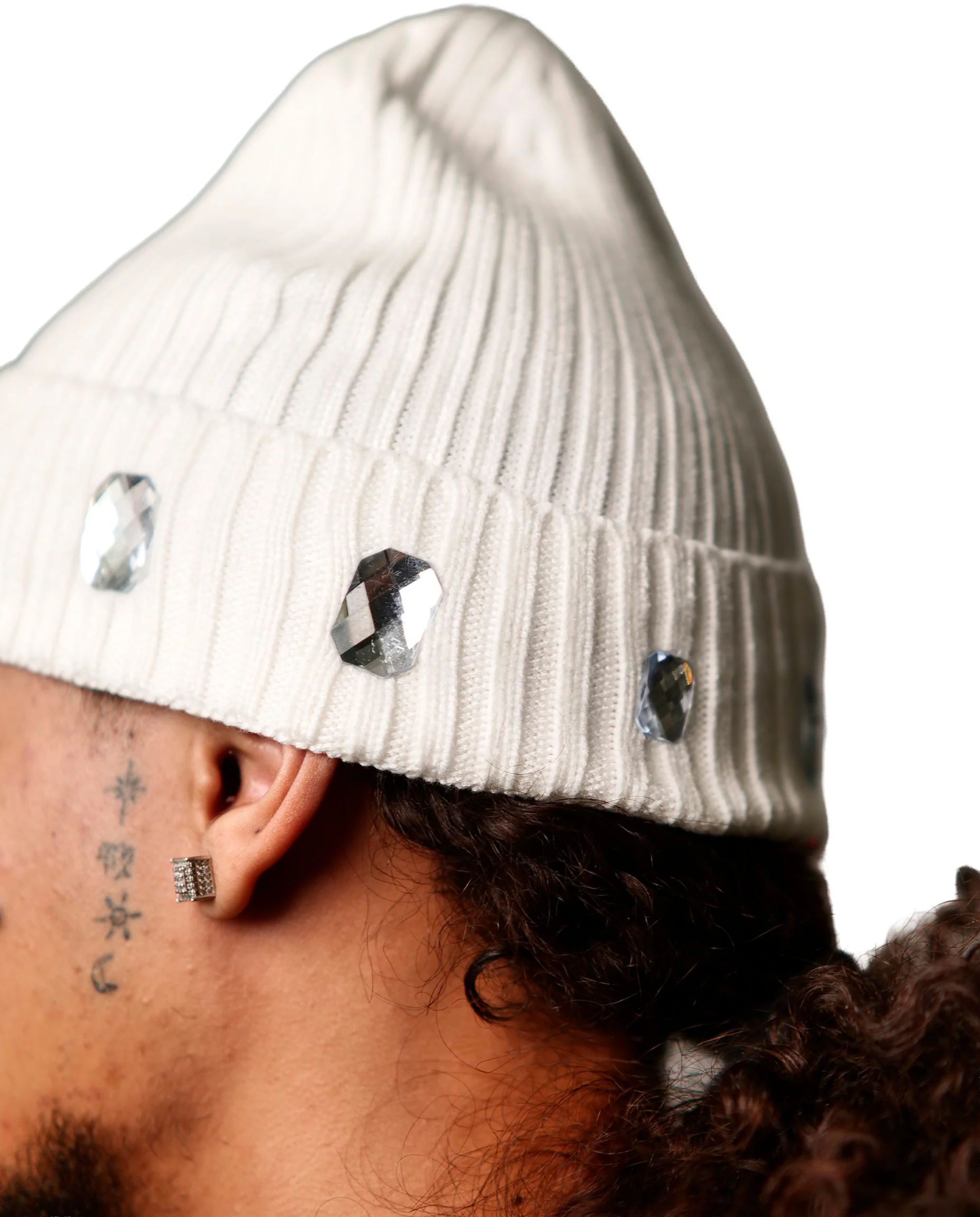 WATSON JEWELED BEANIE HAT (BEIGE) - Image 2