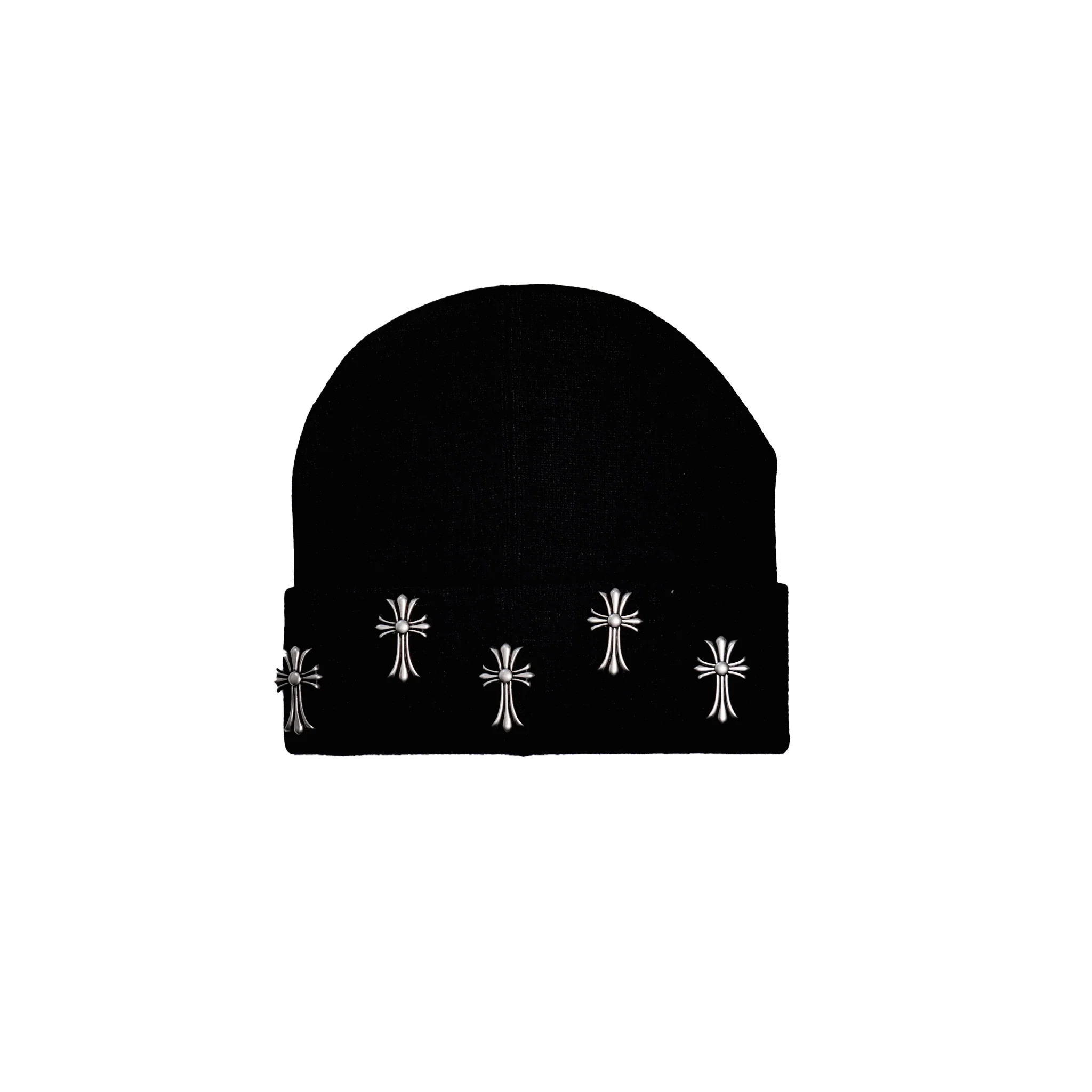 WATSON CROSS CHARM SHADOW BEANIE HAT (BLACK) - Image 4