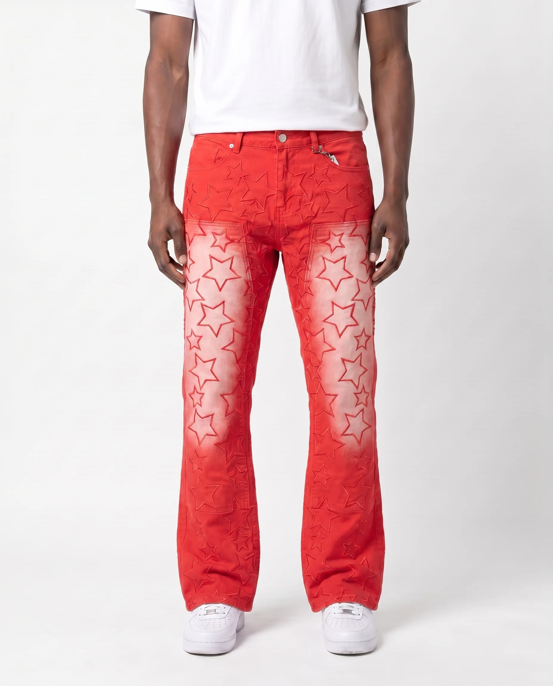 STARS DENIM PANTS (RED)
