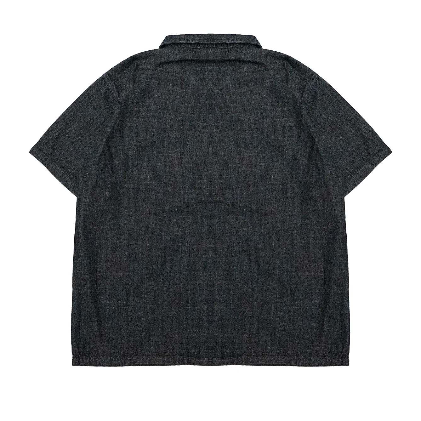 DENIM SPIDERWEB S/S BUTTON UP SHIRT (BLACK) - Image 2