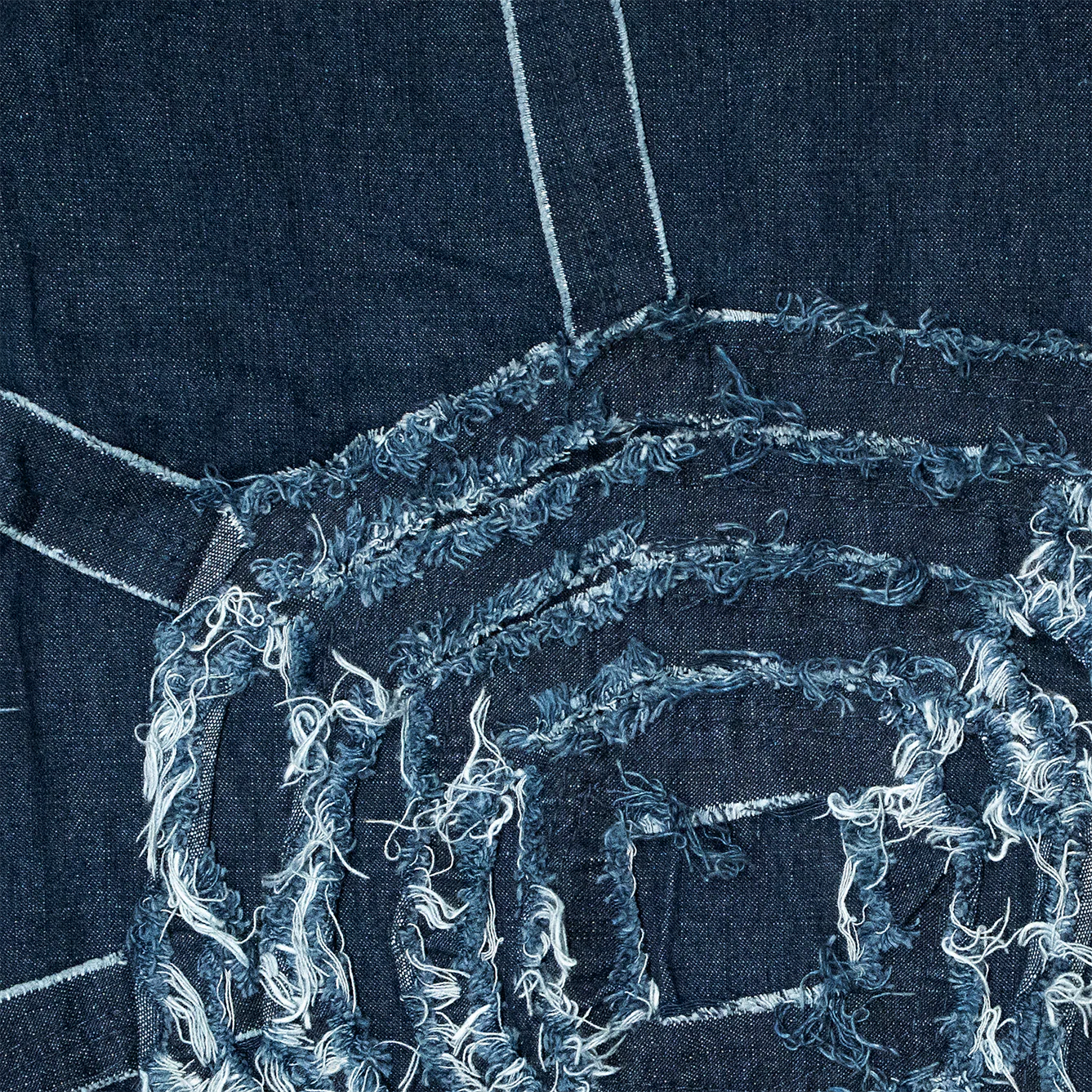 DENIM SPIDERWEB S/S BUTTON UP SHIRT (BLUE) - Image 3