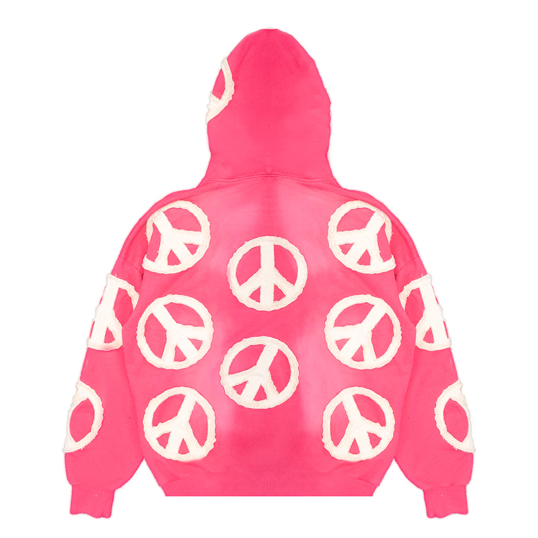 PEACE APPLIQUE HOODIE (PINK) - Image 2