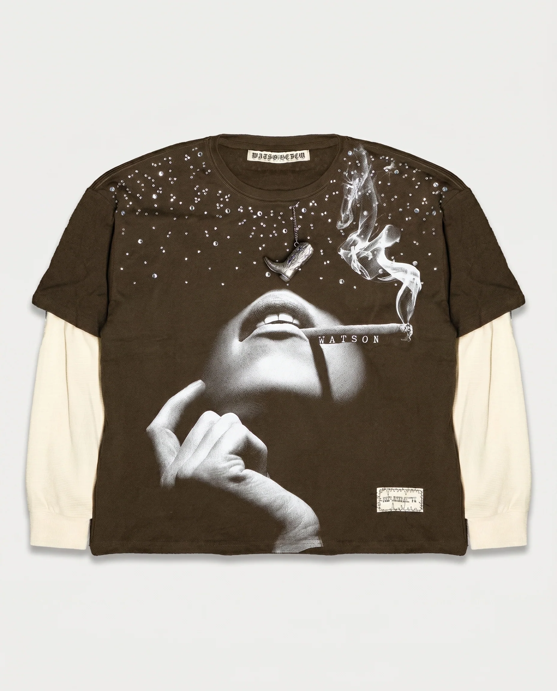 FREE SMOKE LONGSLEEVE T-SHIRT (BROWN)