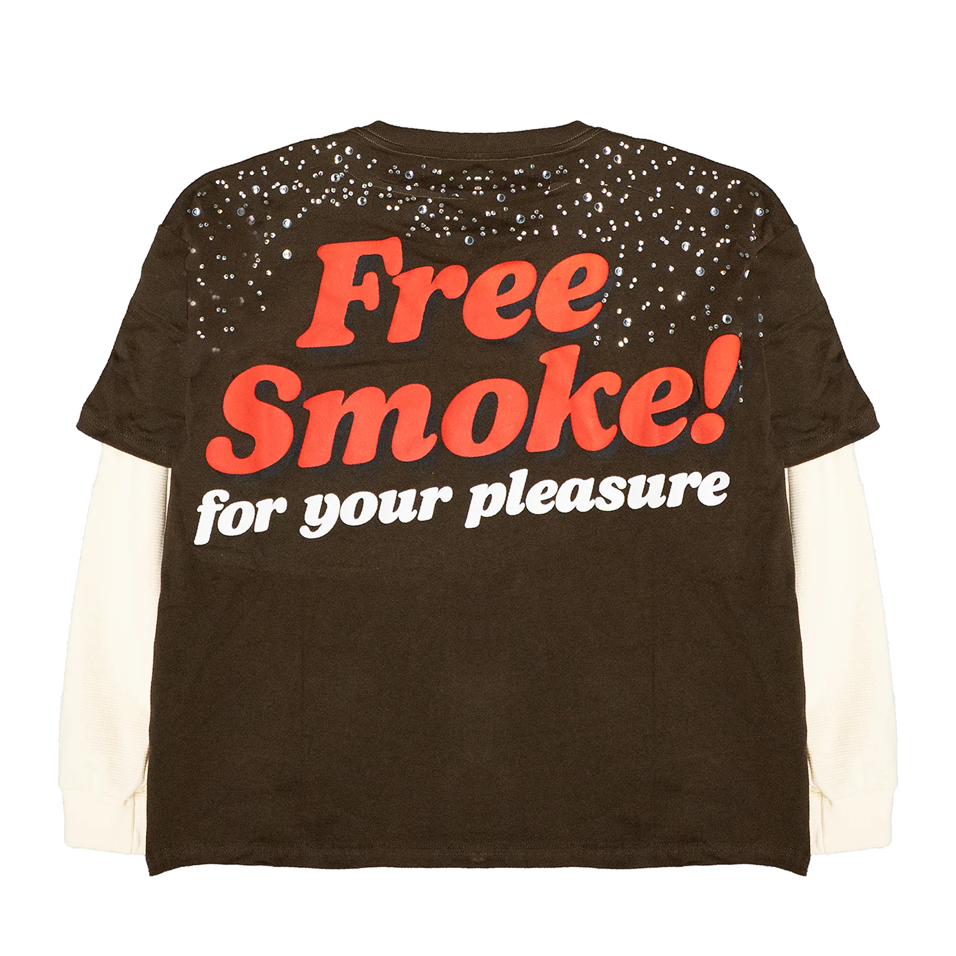 FREE SMOKE LONGSLEEVE T-SHIRT (BROWN) - Image 3
