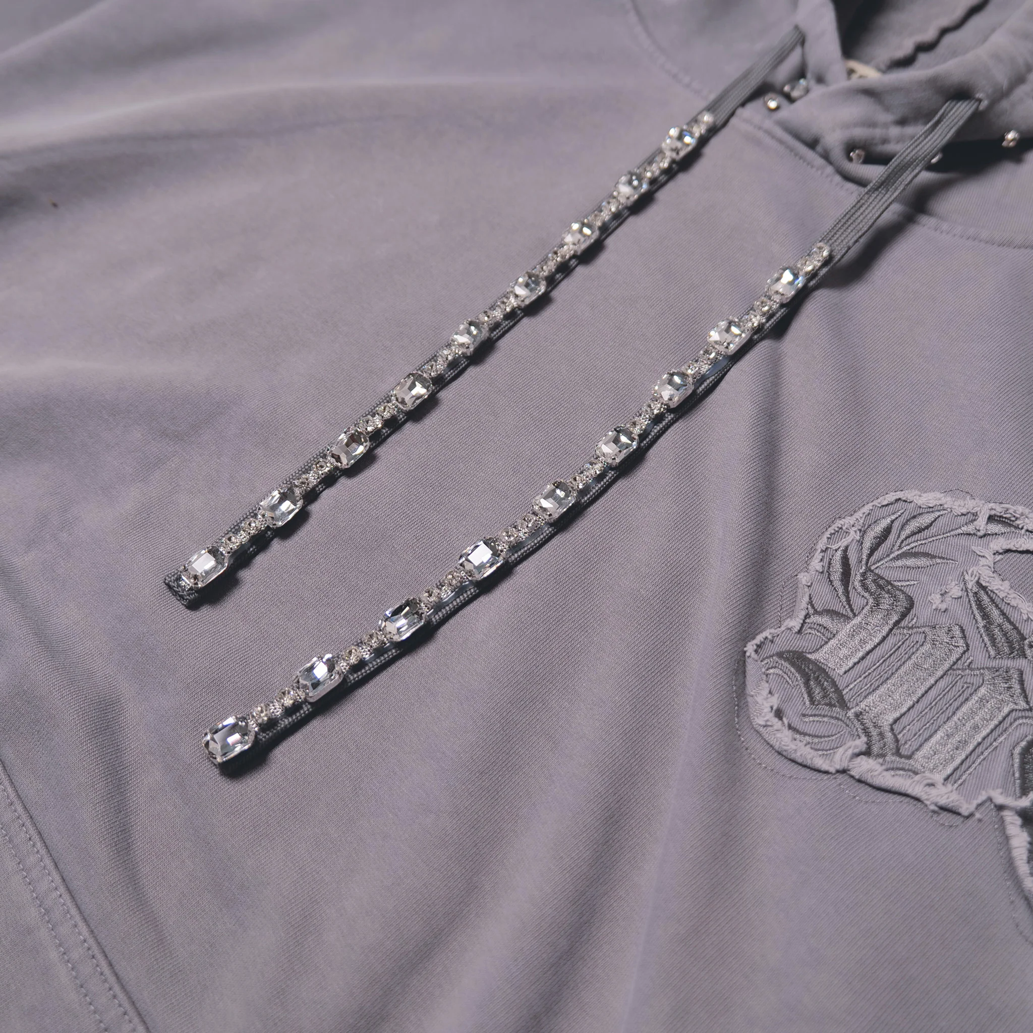 WATSON STUDIOS CRYSTAL STRINGS HOODIE (CHARCOAL) - Image 4