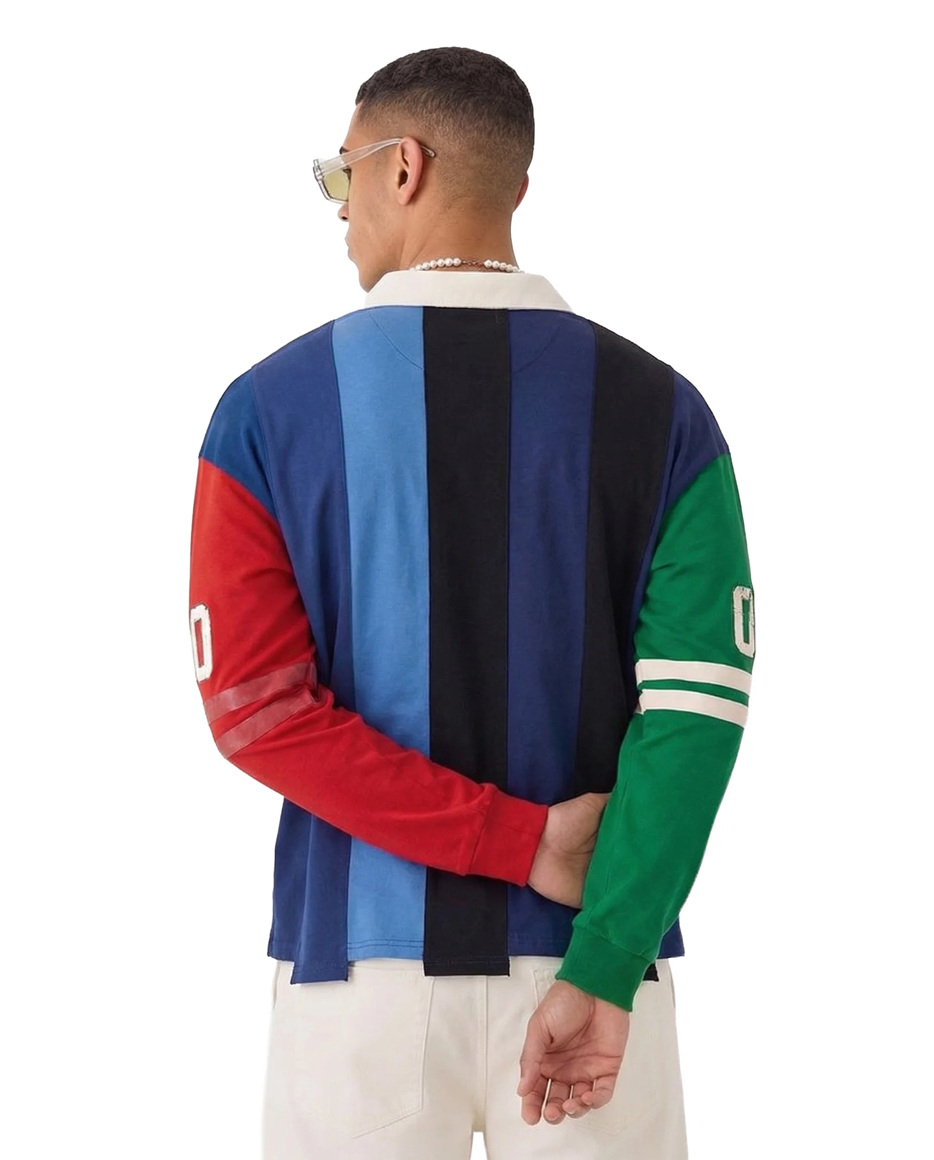WATSON MULTI SPLIT LONG SLEEVE POLO (MULTI) - Image 3