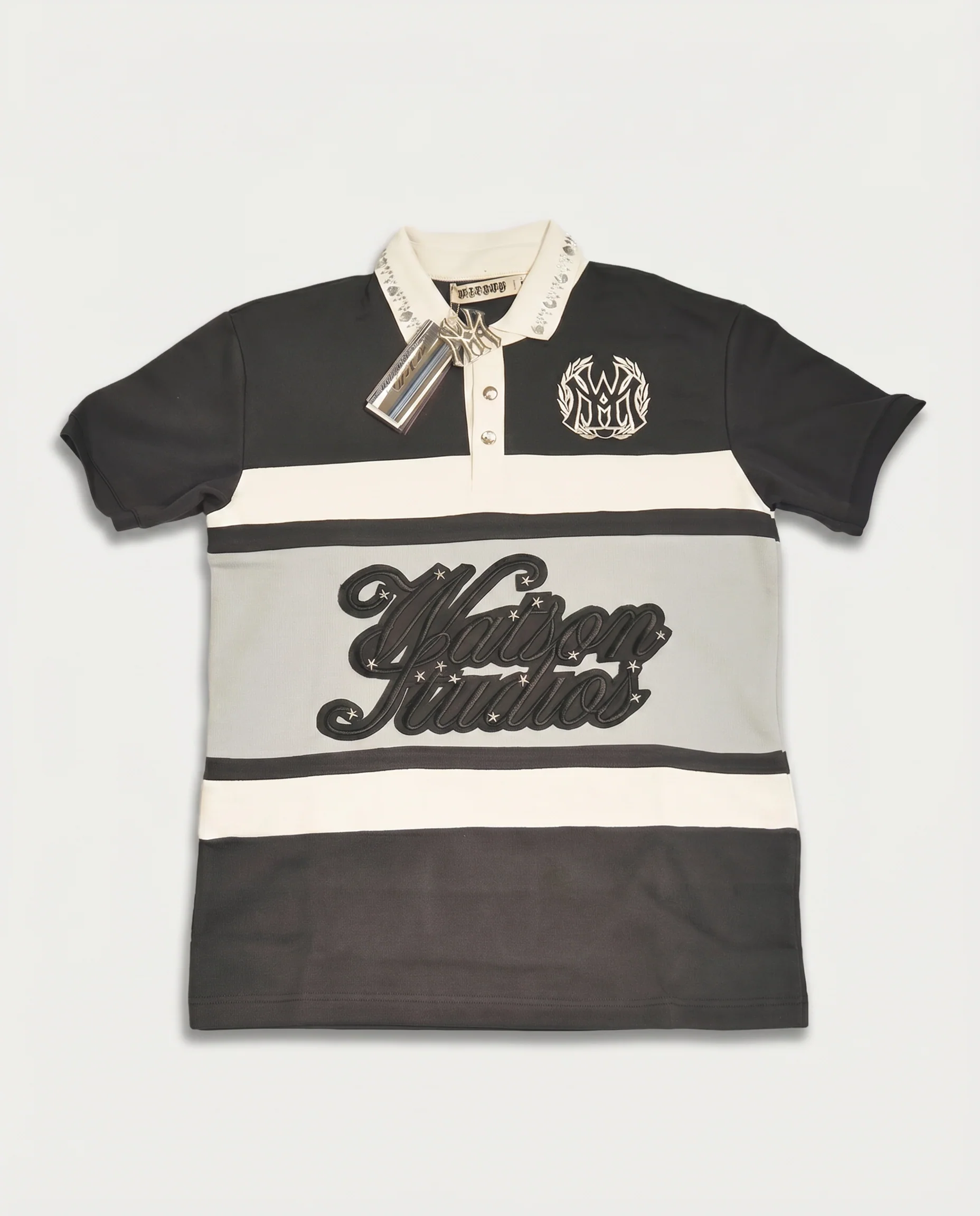 WATSON STUDIOS STAR EMBELLISHED POLO (GRAY)