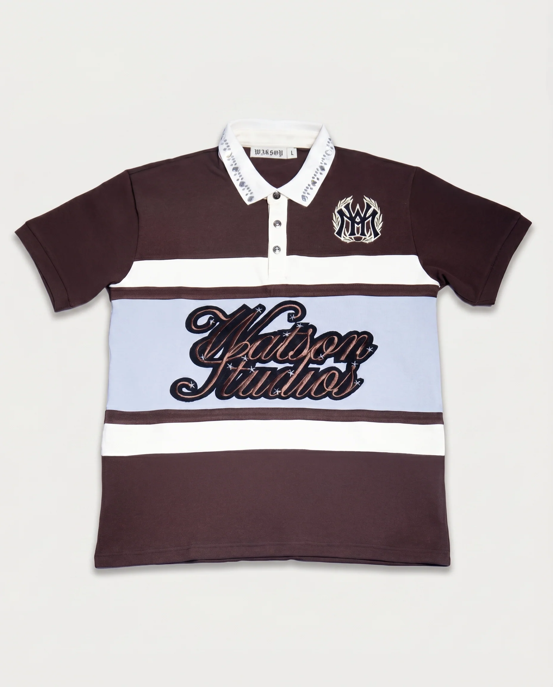 WATSON STUDIOS STAR EMBELLISHED POLO (BROWN)